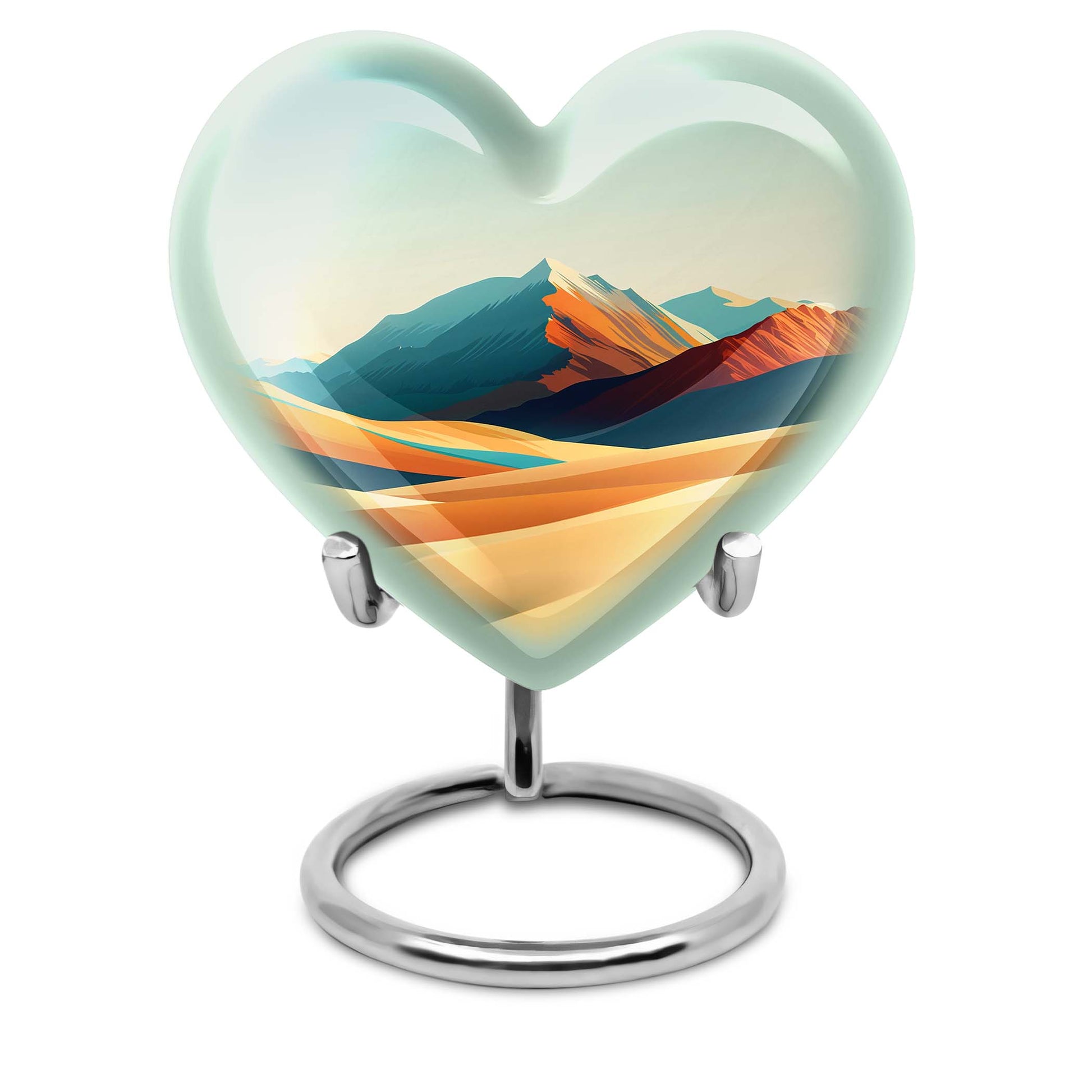 heart-shaped mountains urn for dad's ashes