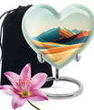 heart-shaped mountains urn for dad's ashes