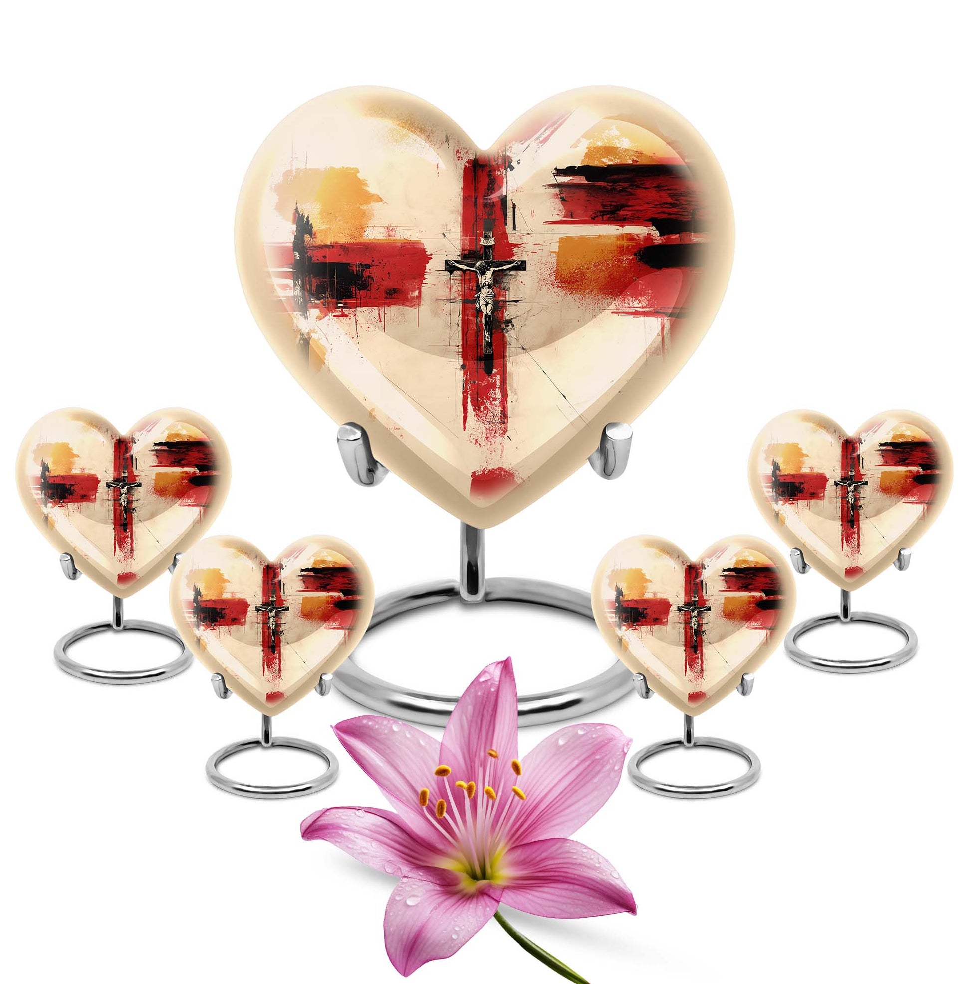 heart-shaped Jesus Urn for human ashes