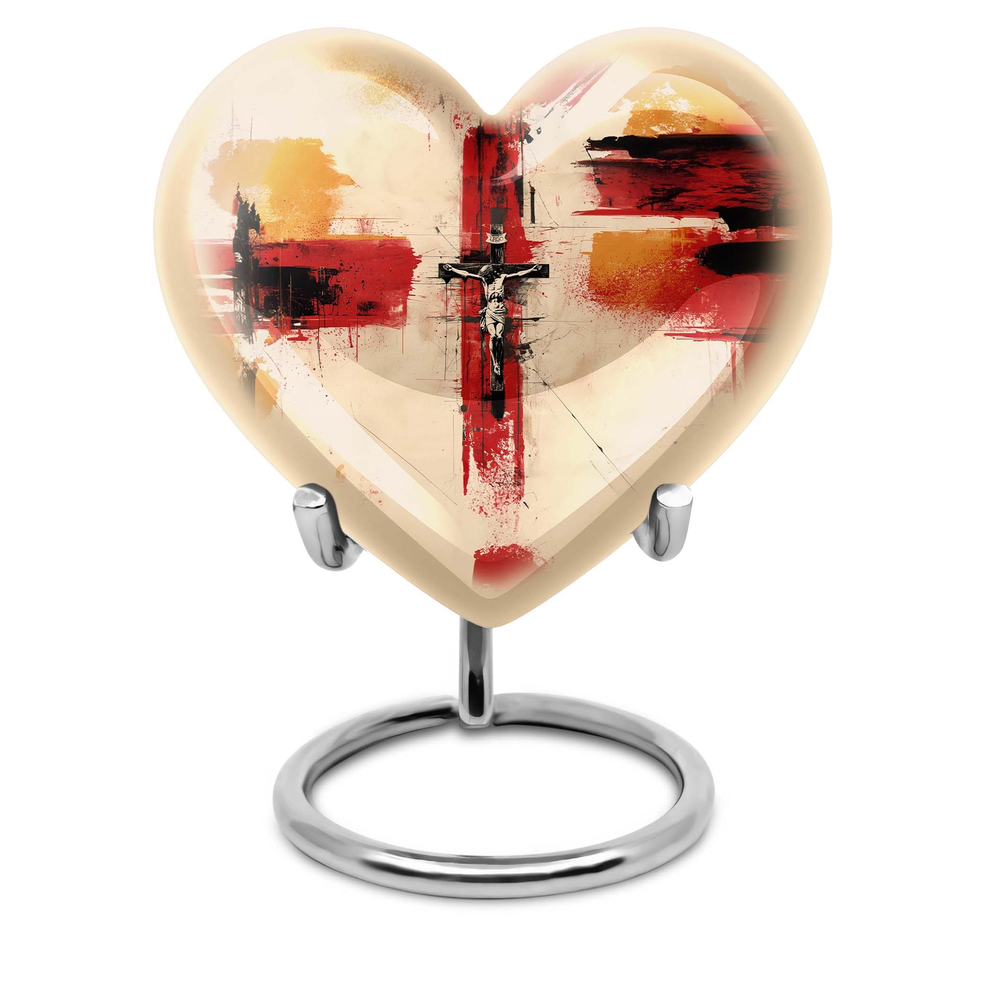 heart-shaped Jesus Urn for human ashes