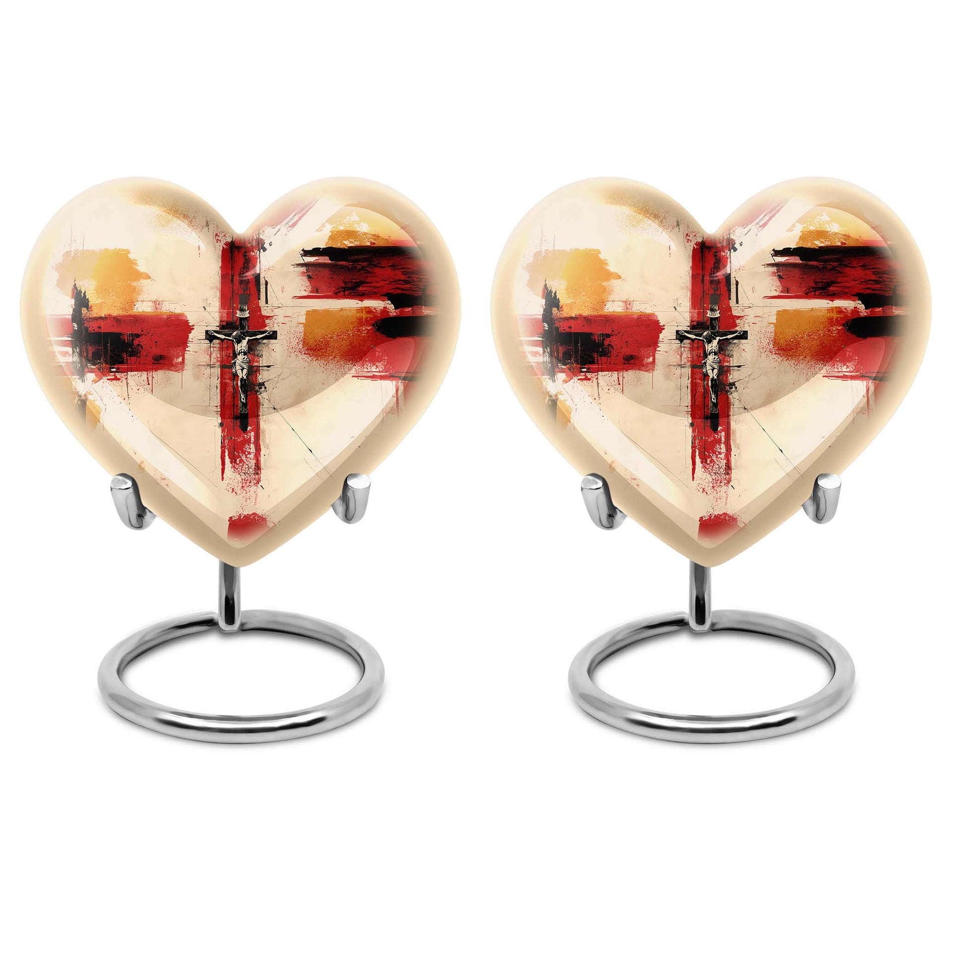 heart-shaped Jesus Urn for human ashes