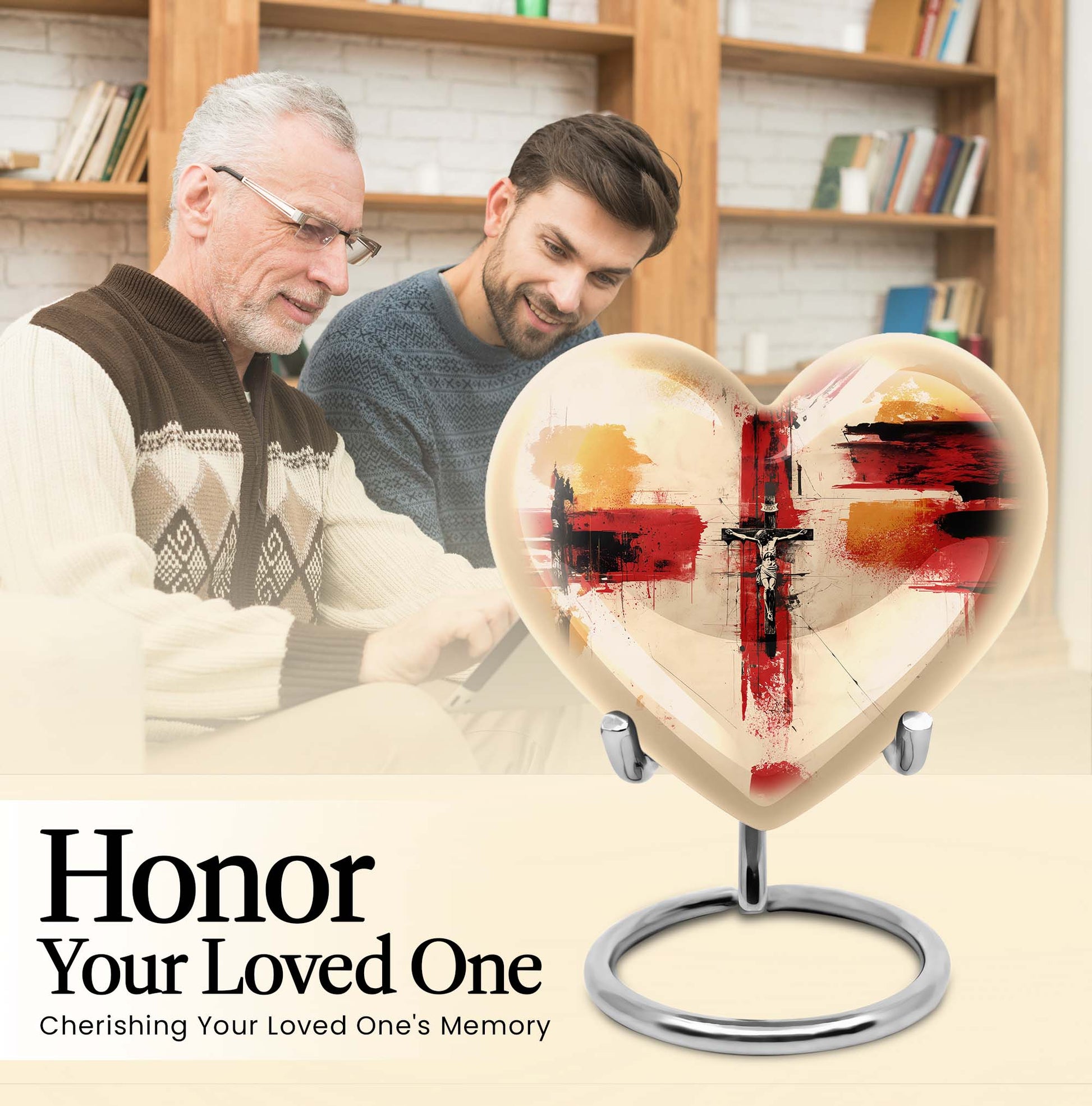 heart-shaped Jesus Urn for human ashes