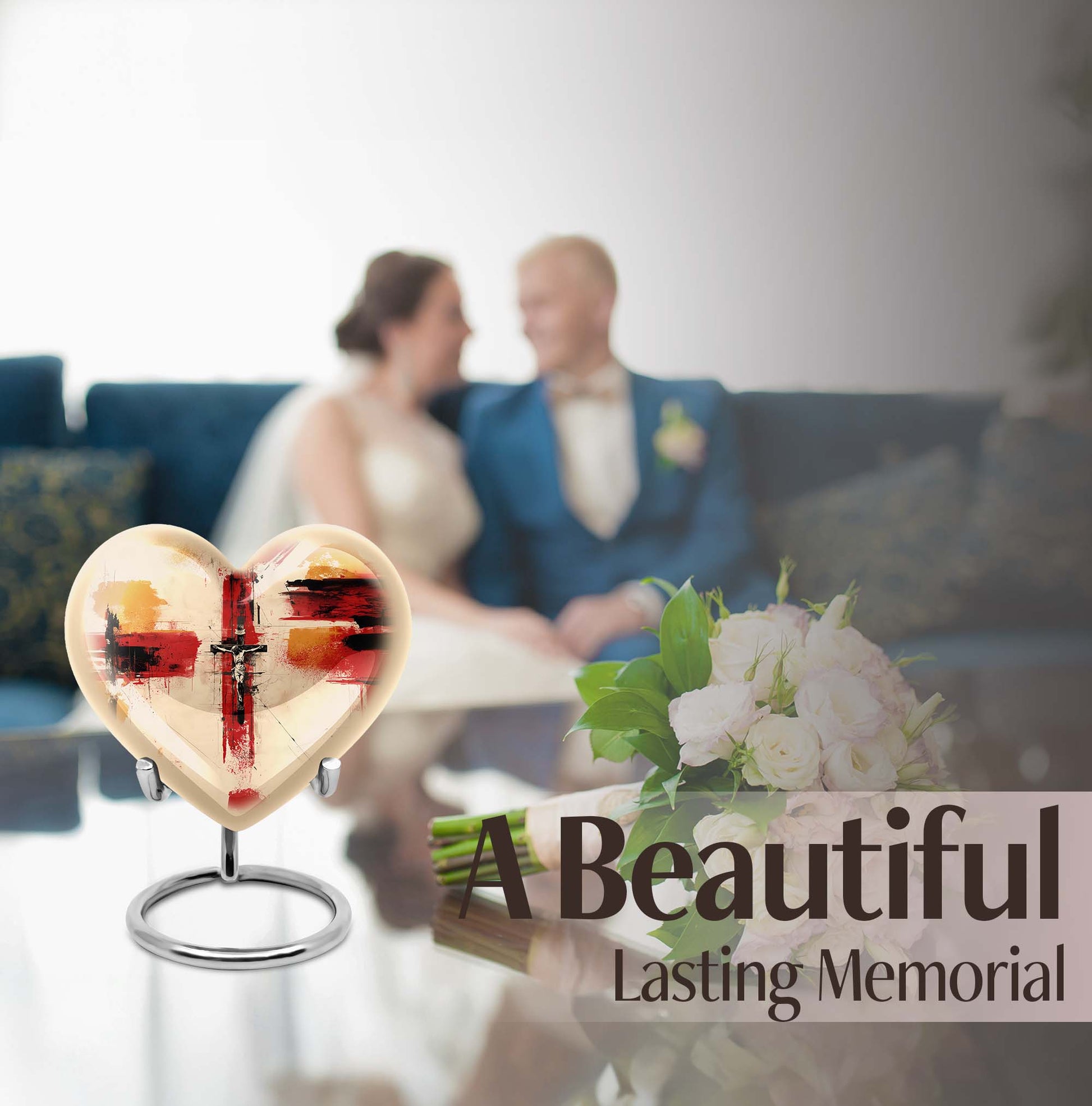 heart-shaped Jesus Urn for human ashes