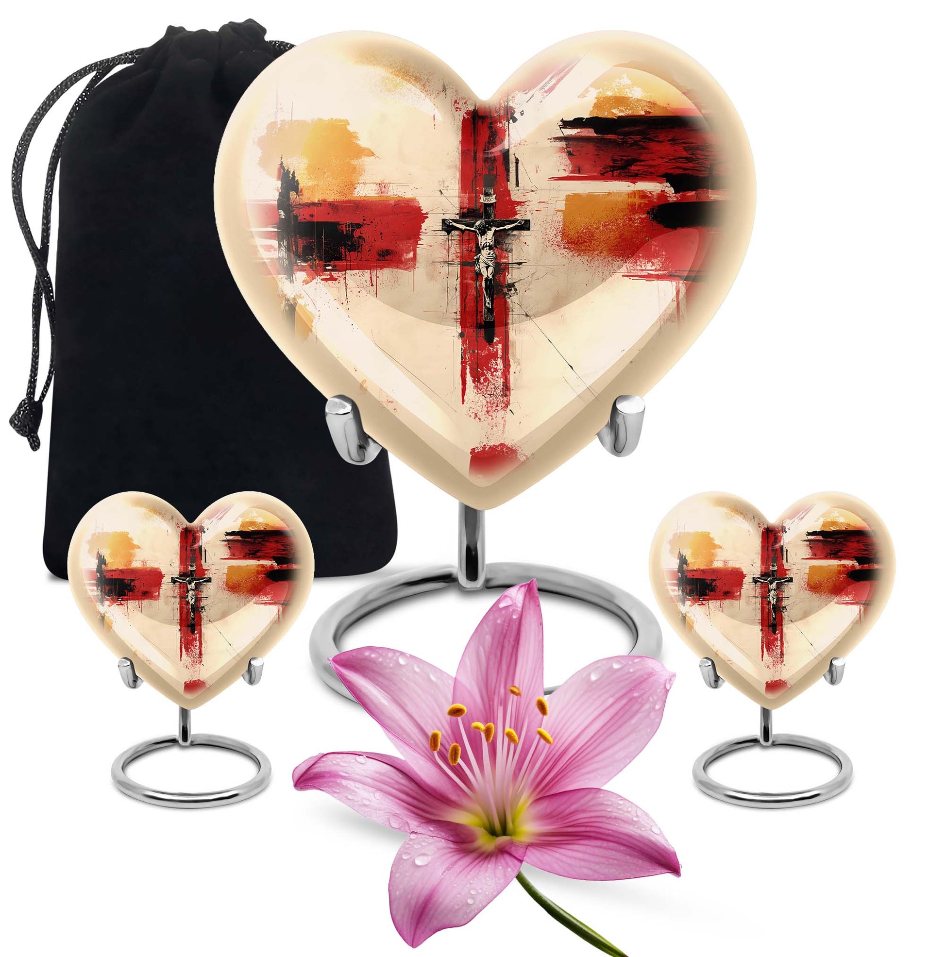 heart-shaped Jesus Urn for human ashes