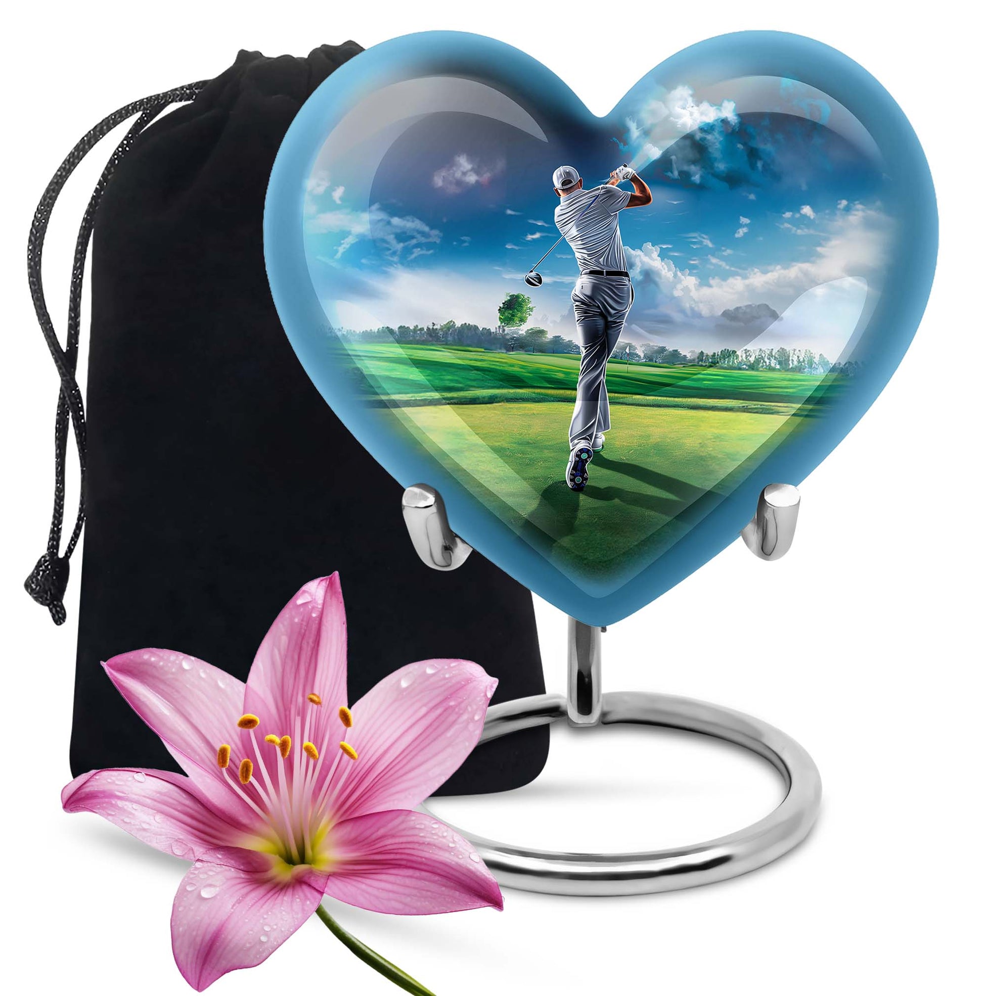 heart-shaped golf urn