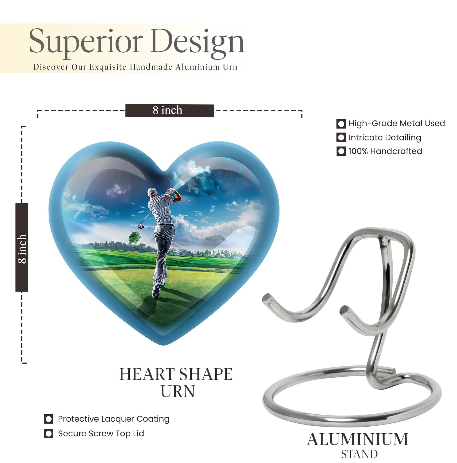 heart-shaped golf urn