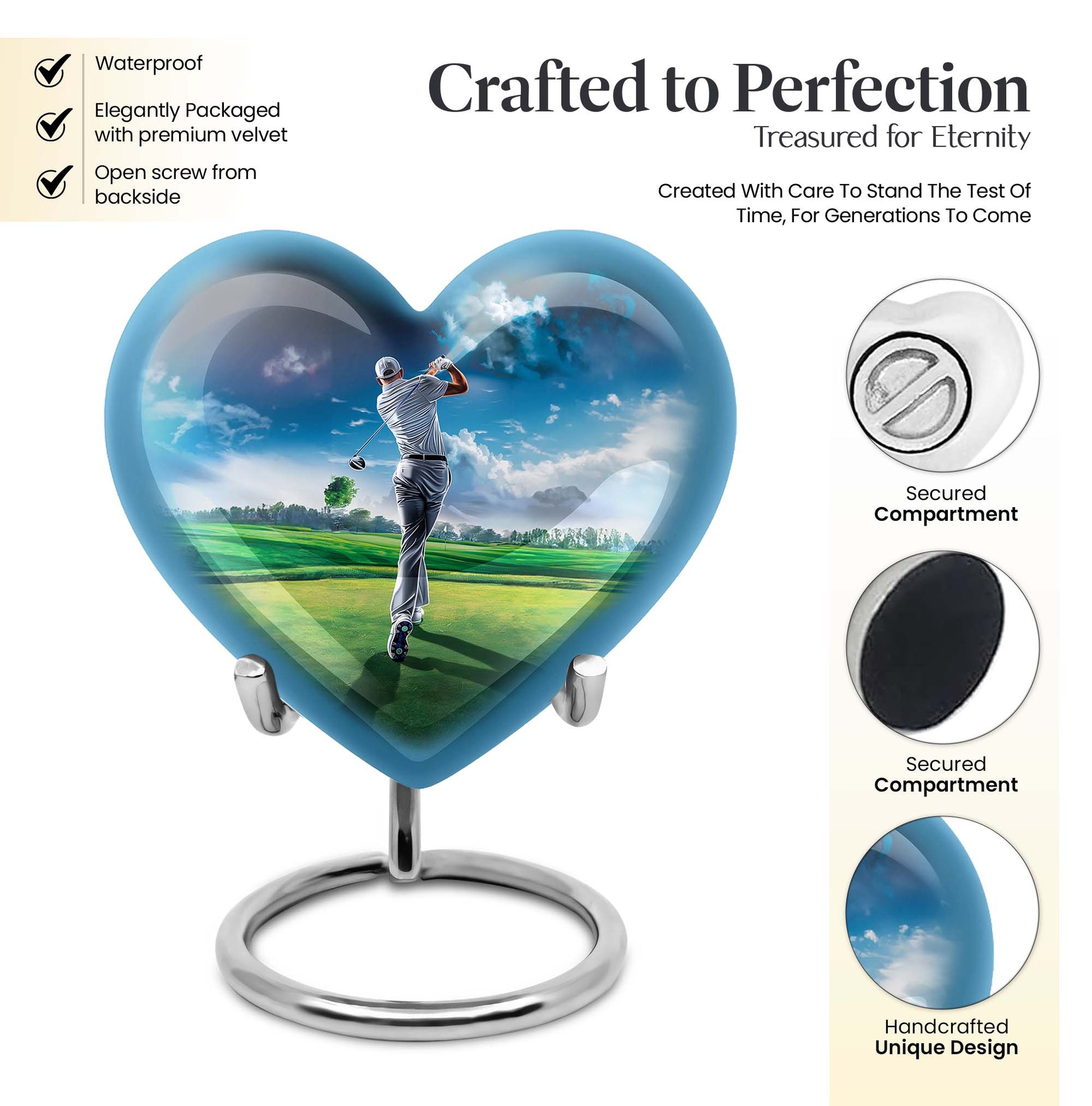 heart-shaped golf urn