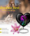 10 inch aluminium heart abstract golf urn, customizable large urn for ashes with velvet pouch