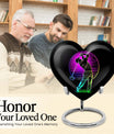 10 inch aluminium heart abstract golf urn, customizable large urn for ashes with velvet pouch
