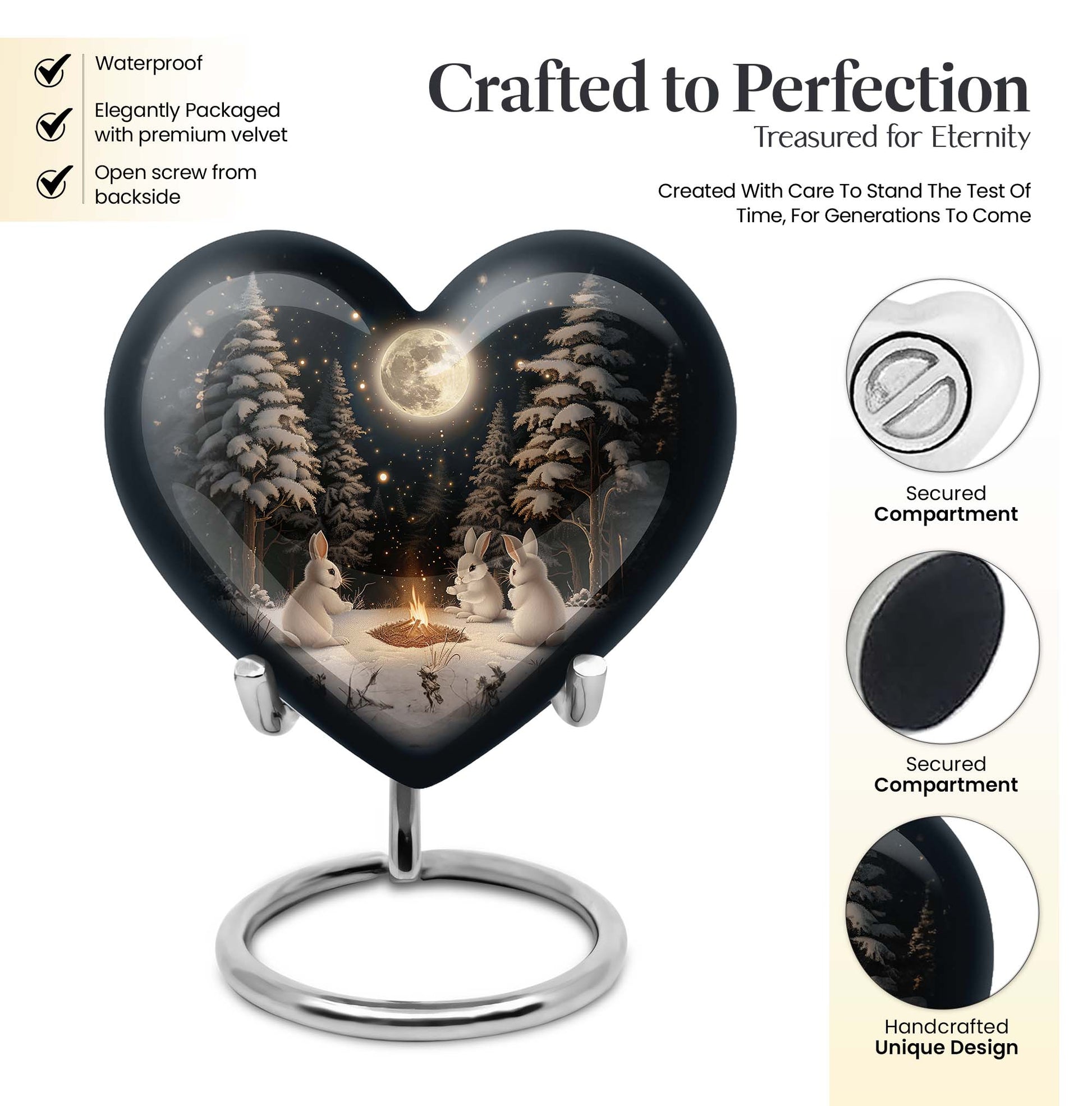  heart urn for large cremation ashes, customization 