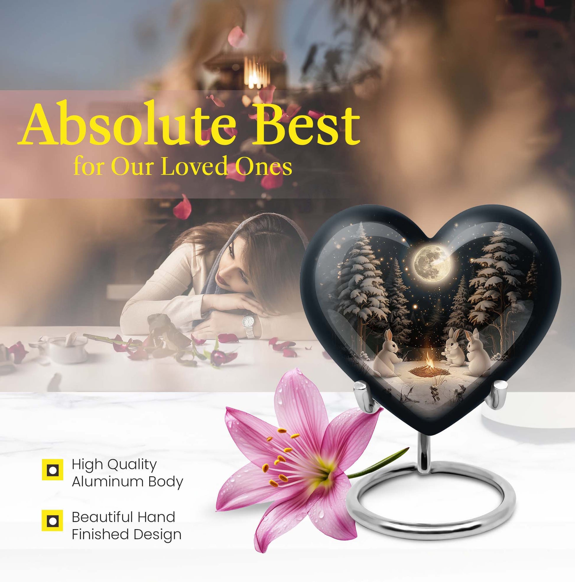  heart urn for large cremation ashes, customization 