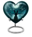 heart-shaped white bunny moon urn.