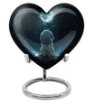 white bunny moon heart design cremation urn