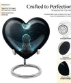 white bunny moon heart design cremation urn