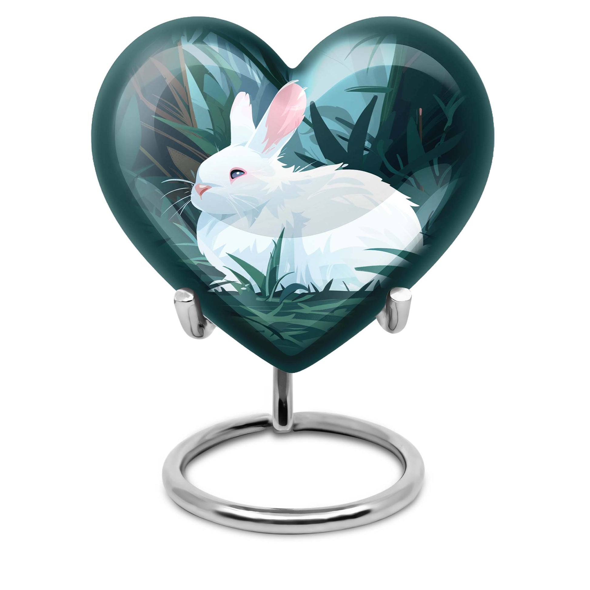 white bunny moon funeral urn