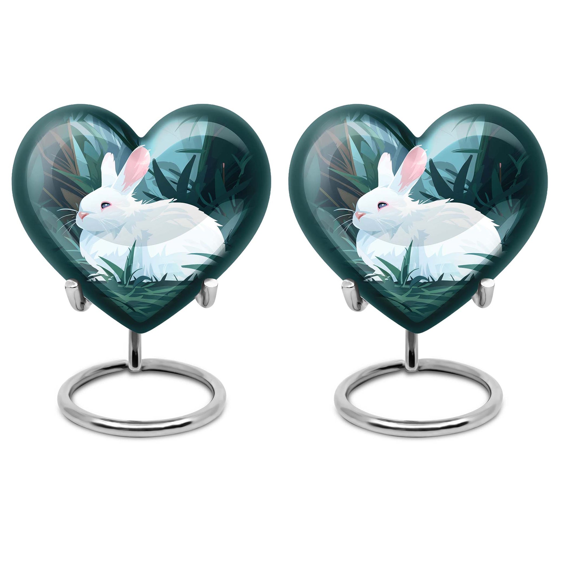 white bunny moon funeral urn