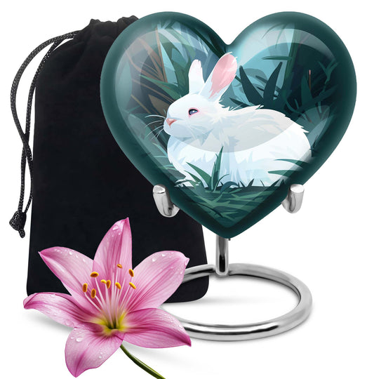 white bunny moon funeral urn