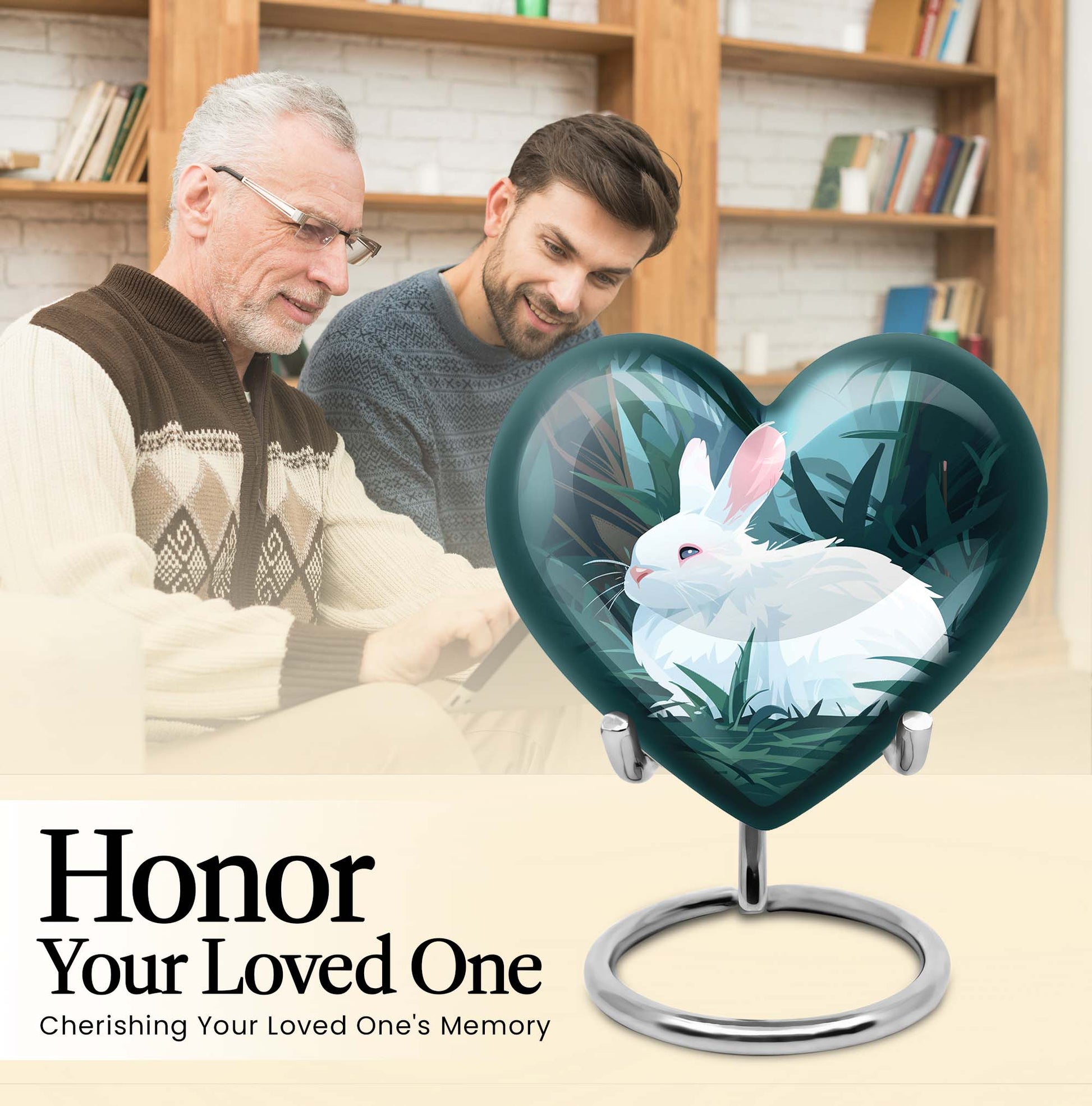 white bunny moon funeral urn