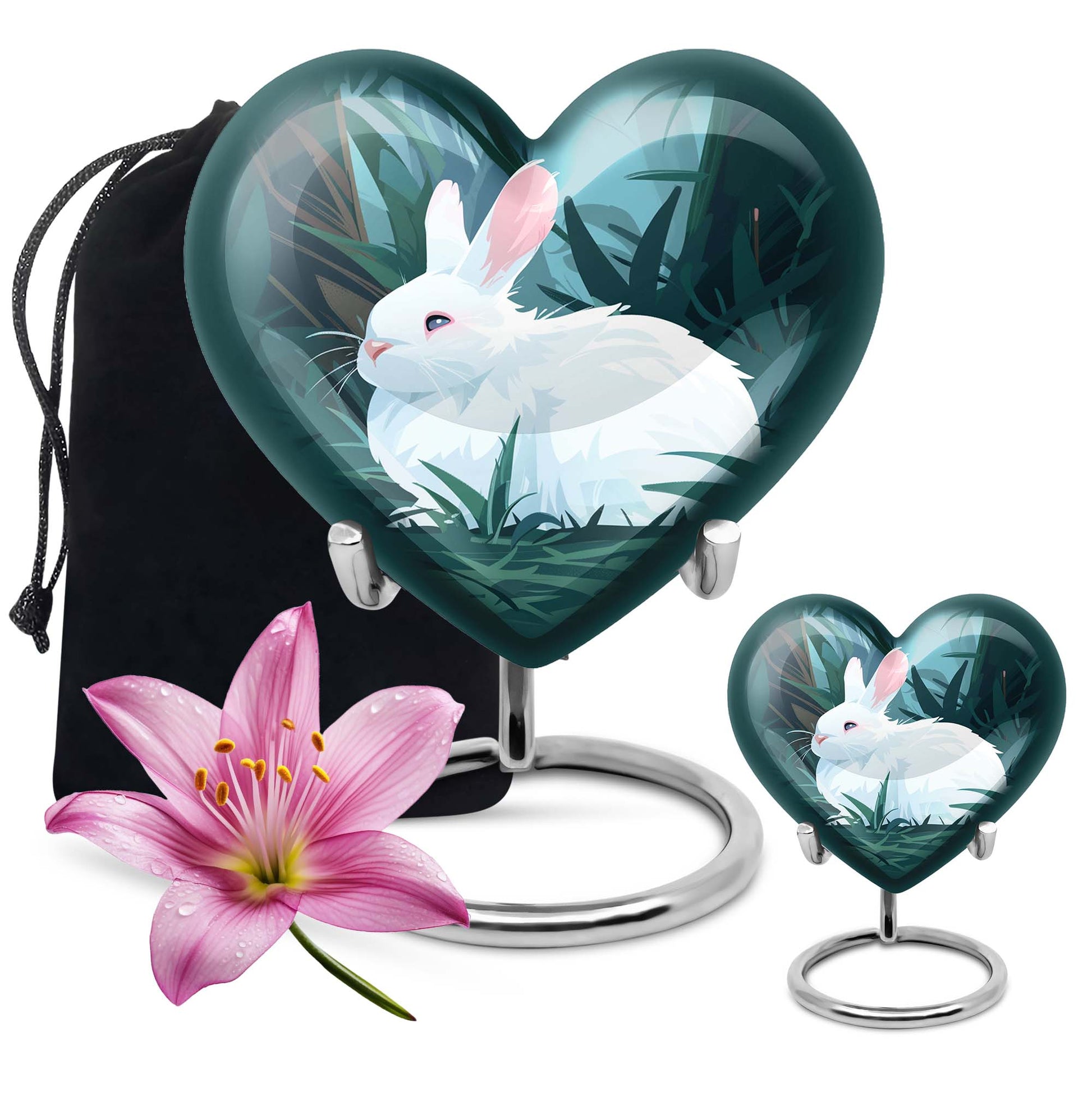 white bunny moon funeral urn