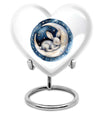 white bunny moon heart-shaped urn for ashes