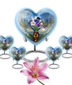 heart-shaped stained glass burial urn