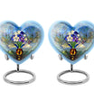 heart-shaped stained glass burial urn