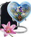 heart-shaped stained glass burial urn