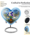 heart-shaped stained glass burial urn