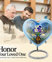 heart-shaped stained glass burial urn