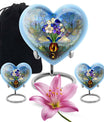 heart-shaped stained glass burial urn