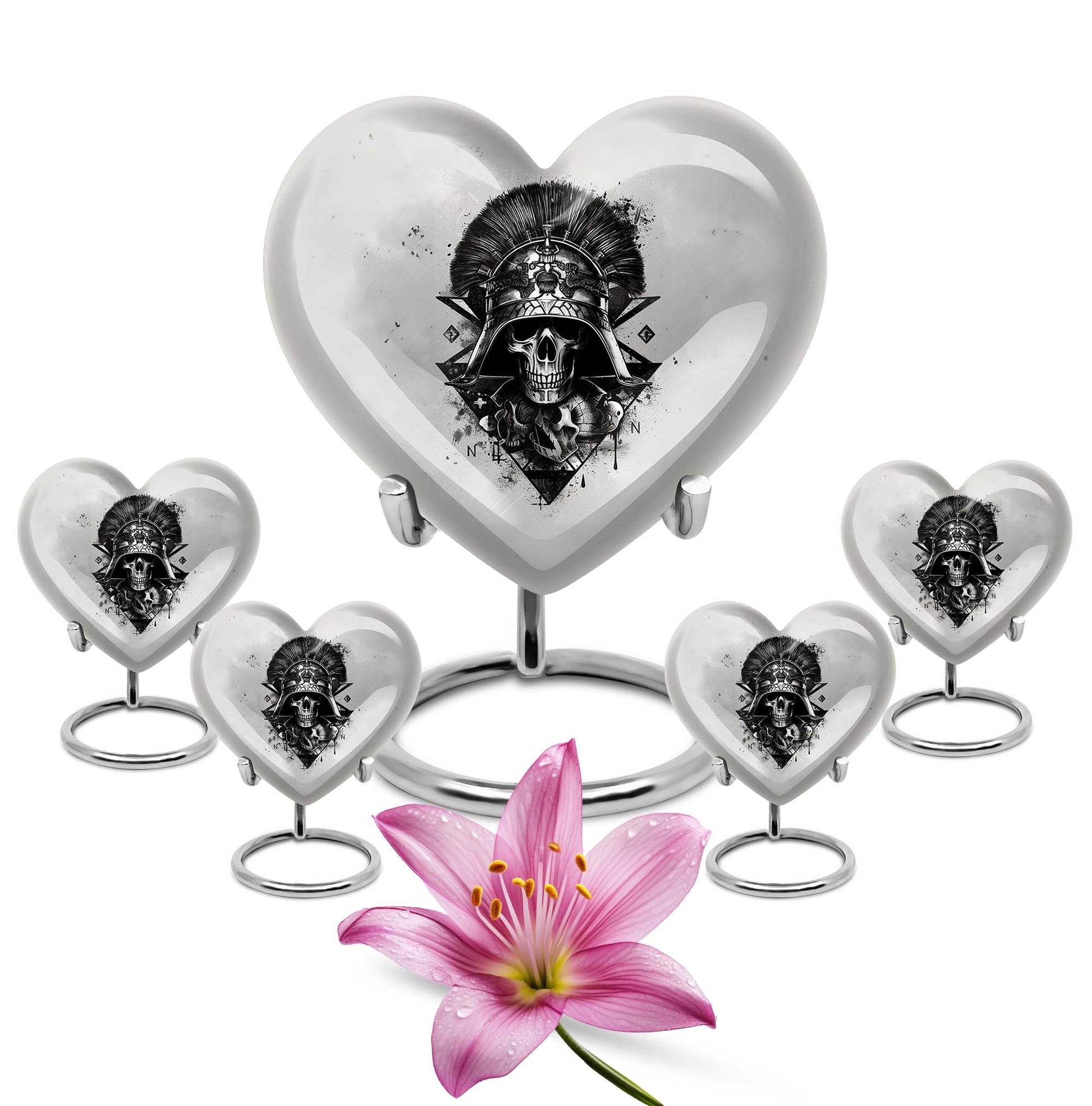 heart-shaped Catholic urn for human ashes