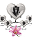 heart-shaped Catholic urn for human ashes