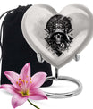 heart-shaped Catholic urn for human ashes