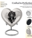 heart-shaped Catholic urn for human ashes