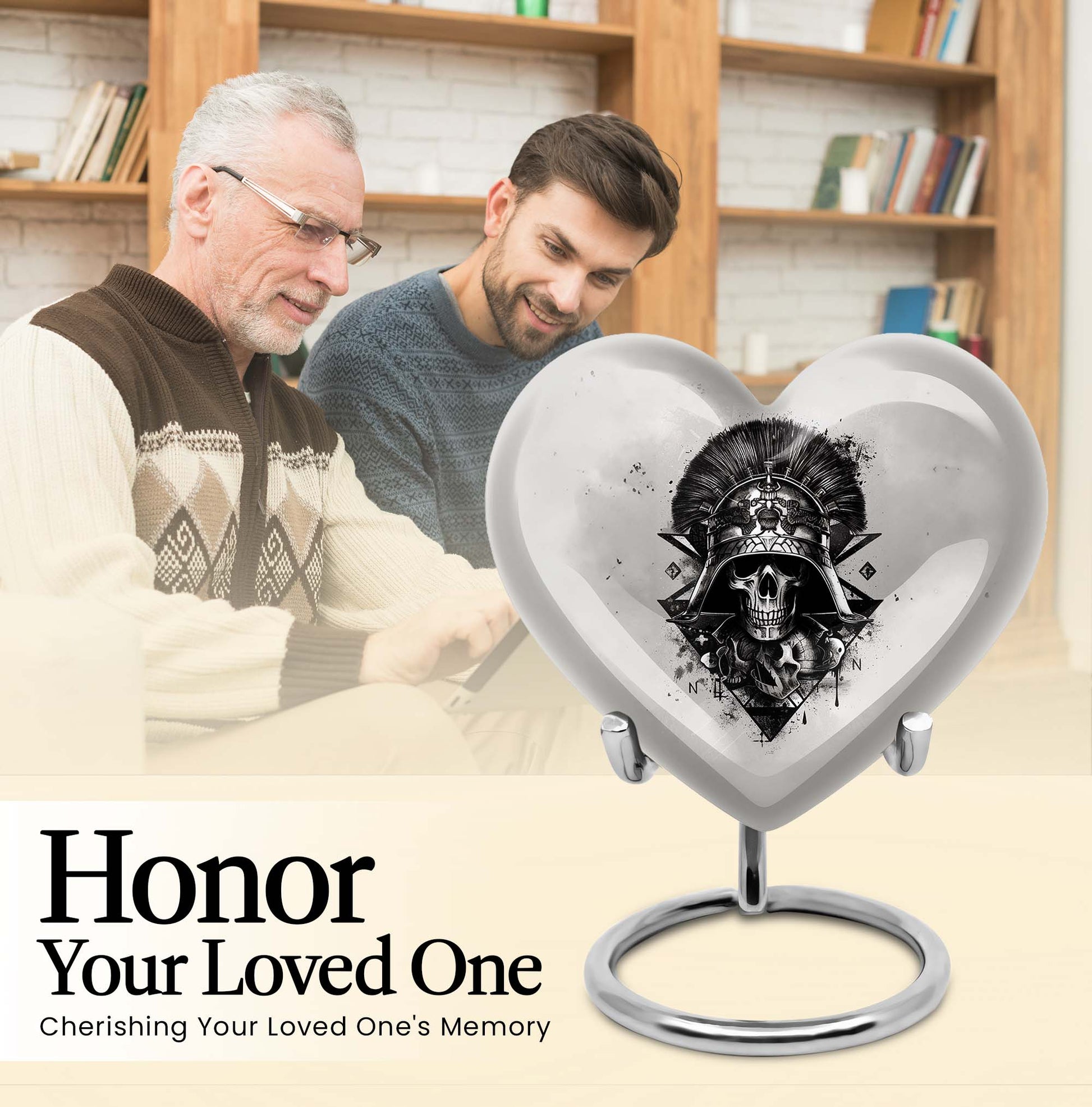 heart-shaped Catholic urn for human ashes