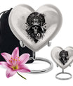 heart-shaped Catholic urn for human ashes