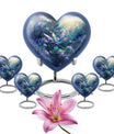 10-inch Cosmic Dragonfly Heart Urn for ashes, Aluminium construction with velvet pouch