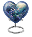 10-inch Cosmic Dragonfly Heart Urn for ashes, Aluminium construction with velvet pouch