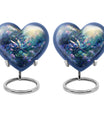 10-inch Cosmic Dragonfly Heart Urn for ashes, Aluminium construction with velvet pouch