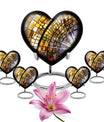 heart-shaped stained glass cremation urn for males