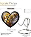 heart-shaped stained glass cremation urn for males