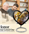 heart-shaped stained glass cremation urn for males