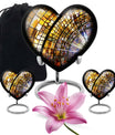 heart-shaped stained glass cremation urn for males