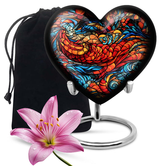 stained glass Heart Urn