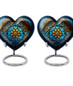 10-inch heart-shaped stained glass urn for women ashes with abstract design