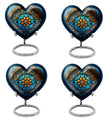 10-inch heart-shaped stained glass urn for women ashes with abstract design