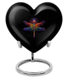 10-inch Cosmic dragonfly heart shaped aluminum cremation urn for men