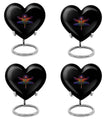 10-inch Cosmic dragonfly heart shaped aluminum cremation urn for men