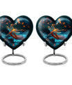 10-inch Cosmic Dragonfly Heart Urn for burial, crafted from aluminium