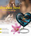 10-inch Cosmic Dragonfly Heart Urn for burial, crafted from aluminium